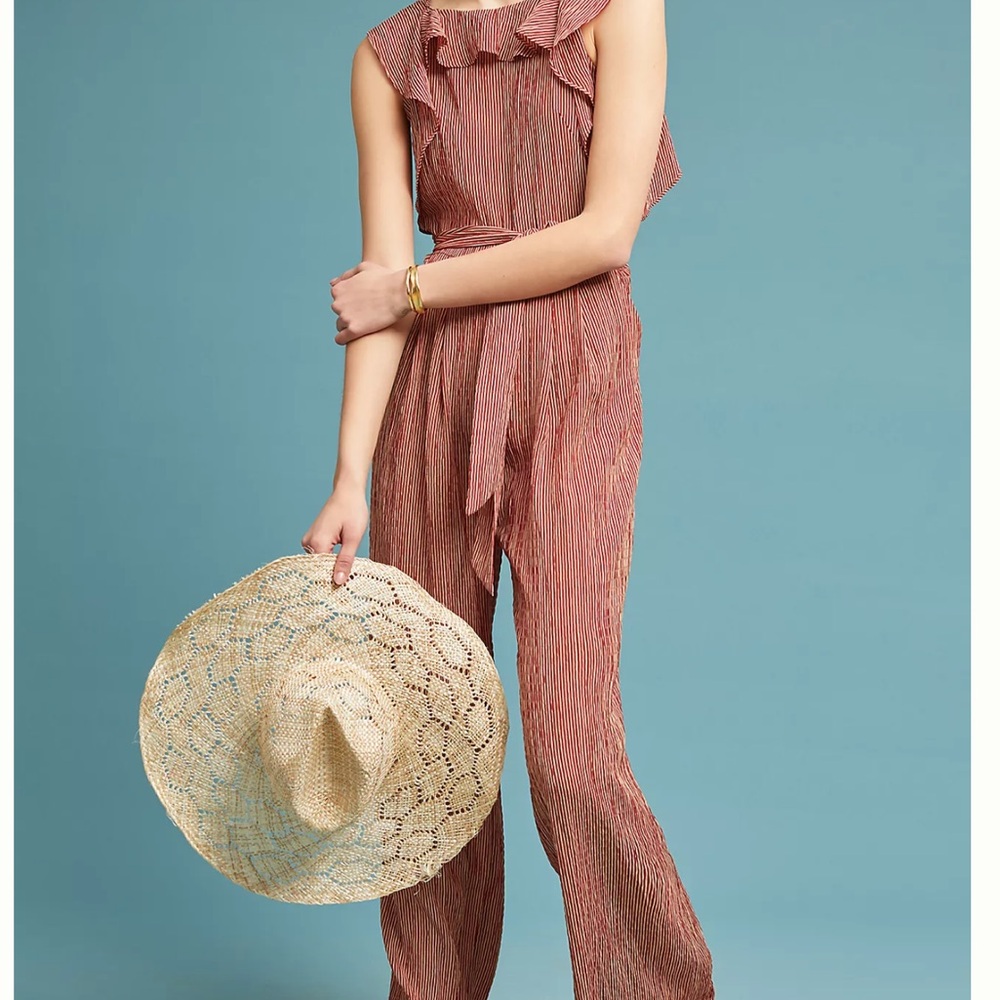 Eva Franco Red Striped Jumpsuit